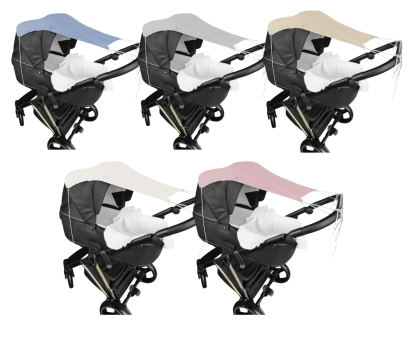 Mušelínová sluneční stříška na kočárek Nature Baby Nellys