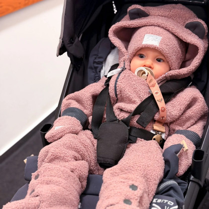 Rostoucí zimní kombinéza Teddy fleece double Cyclamen pink Esito