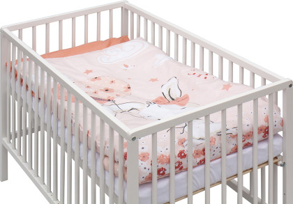 Dětská postýlka s kompletní výbavou 120 x 60 cm bílá Malia Scarlett 