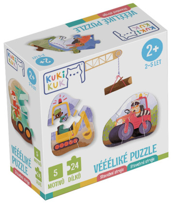 Véééliké puzzle Stavební stroje KukiKuk