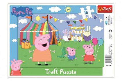 Puzzle deskové V zábavním parku Prasátko Peppa/Peppa Pig 15dílků