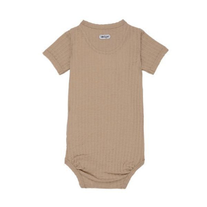 Prodyšné body s krátkým rukávem Romper Seersucker Lodger Beige