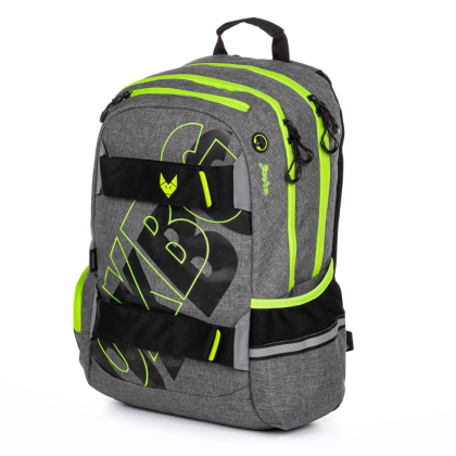 Studentský batoh OXY Sport Grey line green