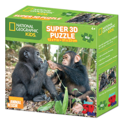 Puzzle Opice 63 dílků 3D