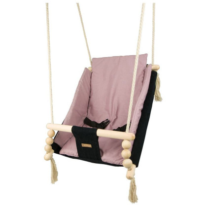 Houpačka pro děti s bezpečnostními pásy a peřinkou black light pink
