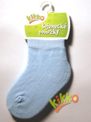 Kojenecké ponožky bavlna KIKKO 6-12 m jednobarevné modré - typ 32