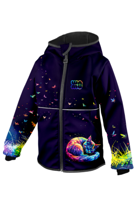 Softshellová bunda dětská Duhová kočka Wamu