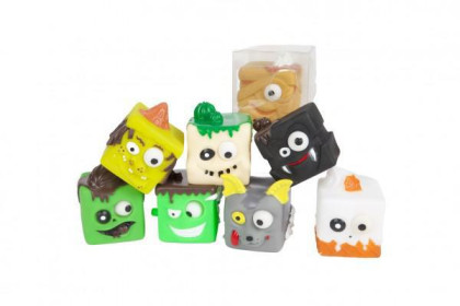 Kostka příšera antistresová mačkací silikon 5x5 cm