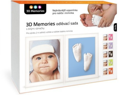 3D Memories odlévací sada baby pro 3D odlitek ručiček a nožiček - dva rámečky bílé