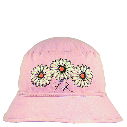 Dívčí letní plátěný klobouk Kopretiny Růžový RDX