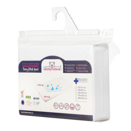 Nepromokavé prostěradlo froté 70 x 140 cm Babymatex