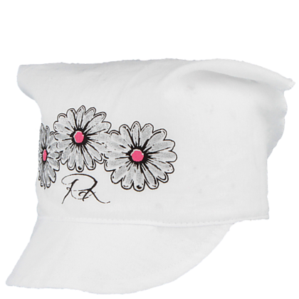 Lehký letní šátek s kšiltem Kopretiny Bílý RDX