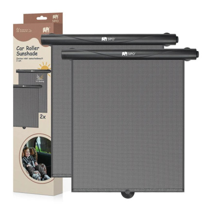 Sluneční clona roleta, 2 ks, černá Sipo