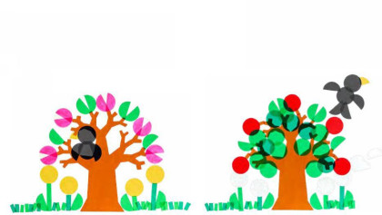 Kreativní sada Roční období obrázky do okna Craft Kit Haba