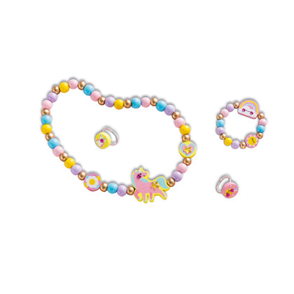 Kreativní sada Výroba šperků dřevěné korálky Duhová krajina 4 ks Janod Atelier 