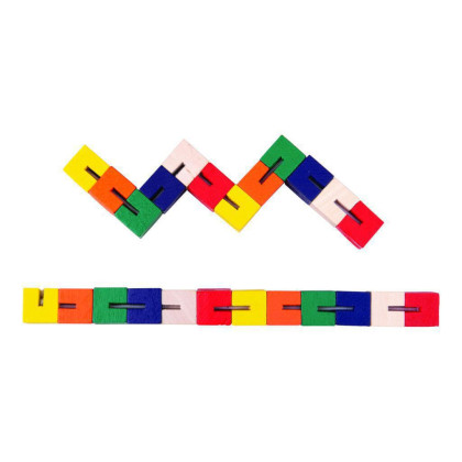 Dřevěný hlavolam barevný had 1 ks Bigjigs Toys