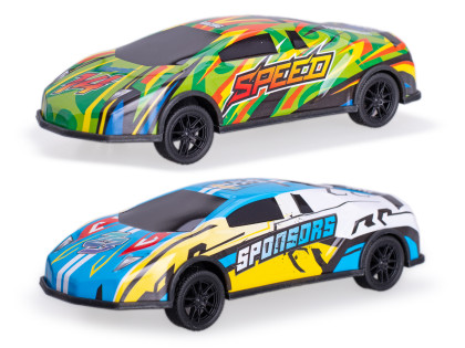 Auta závodní 12,5 cm kov na zpětný chod se světlem a zvukem