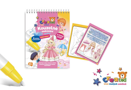 Kouzelné malování vodou/blok s tužkou princezny created 4 listy