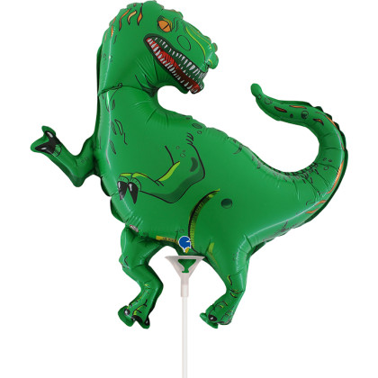 Fóliový balónek T-Rex dinosaurus 35 cm – mini balónek na tyčku