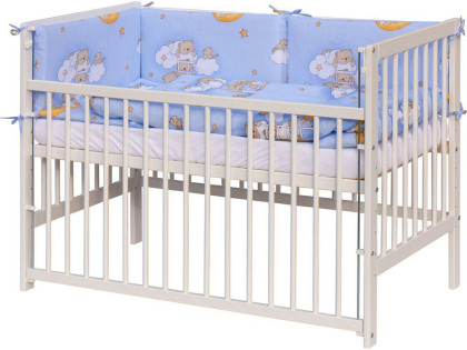 Dětská postýlka s kompletní výbavou 120 x 60 cm, mráček modrá Scarlett