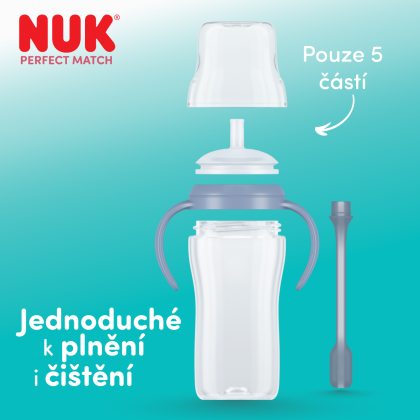 Lahvička na učení s brčkem Perfect Match 260 ml Nuk