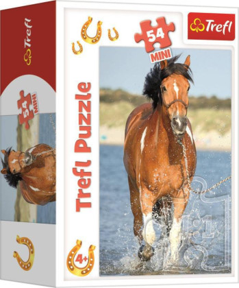 Minipuzzle koně 4 druhy, 54 dílků