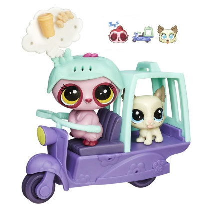 Littlest Pet Shop zvířátko s kamarádem a vozidlem - DREAMY a TIBSY 71 + 72