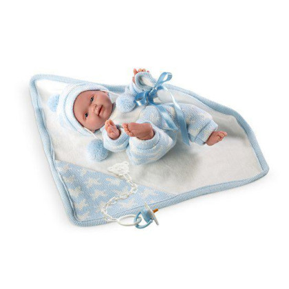 Panenka - New Born chlapeček v modro-bílém oblečku 26 cm