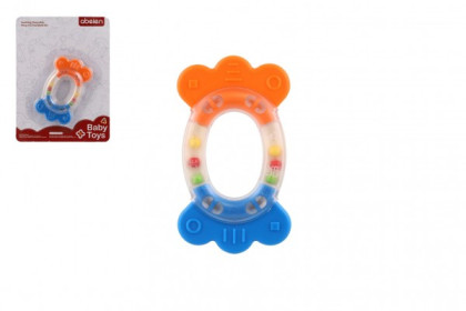 Chrastítko/Kousátko ovál plast/silikon 11 cm, 0 m+