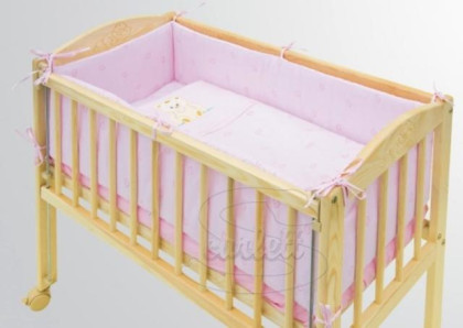 Souprava 7 dílná do postýlky Baby Scarlett Méďa růžový