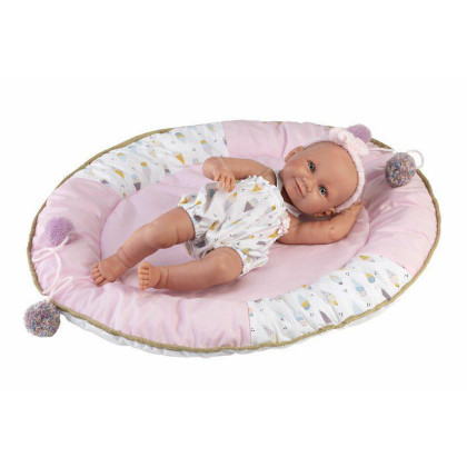 New born holčička realistická panenka miminko s celovinylovým tělem - 40 cm Llorens