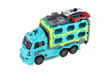 Auto kamion přepravník + auto 2 ks 22 cm na setrvačník