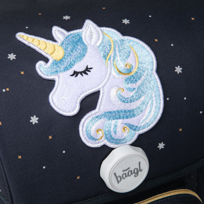 Set 3 Ergo Unicorn Gold: aktovka, penál, sáček GRS Baagl