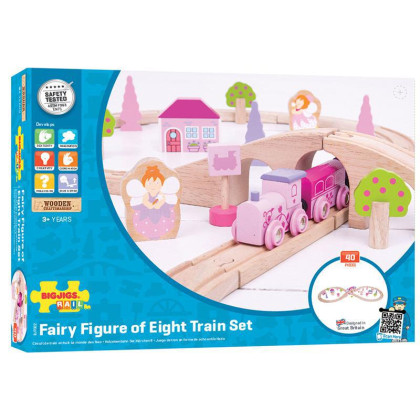 Dřevěná vláčkodráha osmička pro princezny 40 dílů Bigjigs Rail