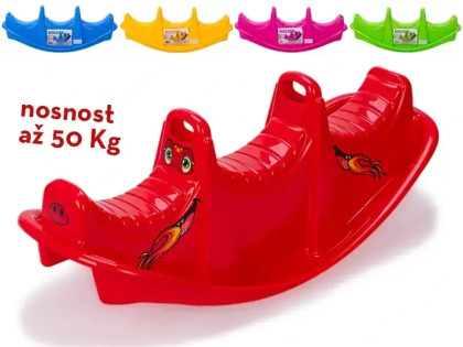 Houpačka plastová 100x37x39 cm se samolepkami nosnost 50 kg 18 m+