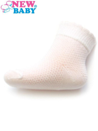 Kojenecké ponožky se vzorem New Baby bílé Vel. 56 - 86