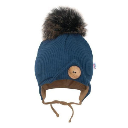 Kojenecká zimní čepička New Baby Great modrá 