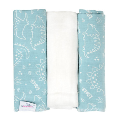 Mušelínové plenky Design 3 ks Dinosauři 70 x 80 cm BabyMatex
