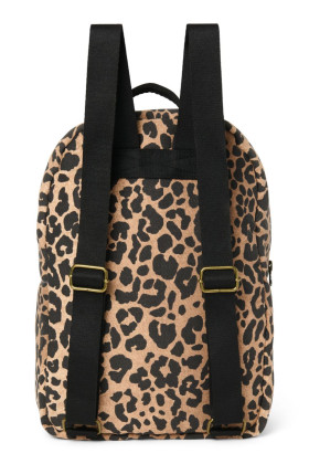 Cotton Midi Backpack - batůžek s přední kapsou Brown Leopard Studio Noos