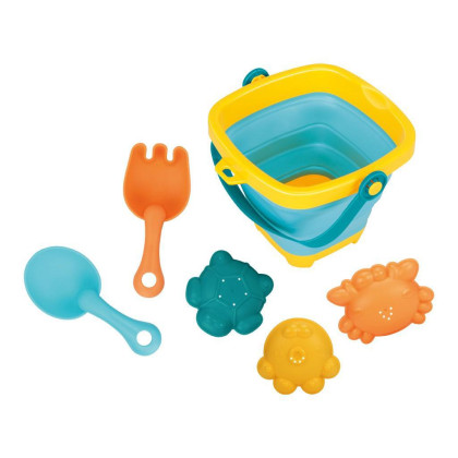 Skládací kyblík a hračky do vody Baby Mix 5 ks