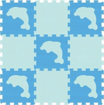 Pěnové puzzle podlahové s delfíny 30 x 30 cm, 9ks