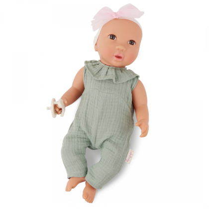 Panenka 35 cm v overalu s čelenkou LullaBaby