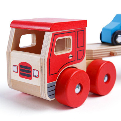 Dřevěný kamion s auty Bigjigs Toys
