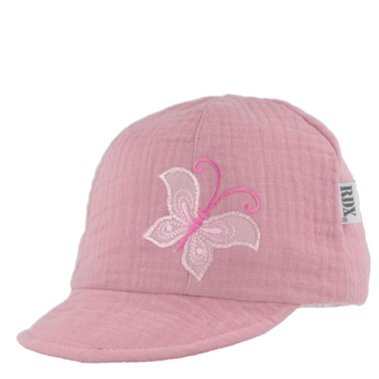 Dívčí kšiltovka měkký kšilt Motýl růžová RDX