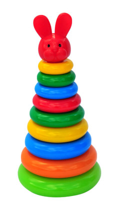 Skládanka pyramida s kroužky plast 28 cm