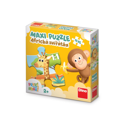 První hraní Africká zvířátka maxi puzzle 15 dílků Dino