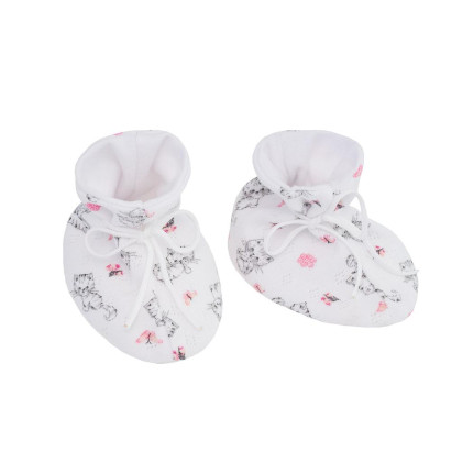 Kojenecké botičky bavlna Kočičky  Vel. 1 (2-5 měsíců)