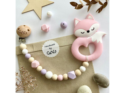 Kousátko na klipu silikonové Hryzátko lišák