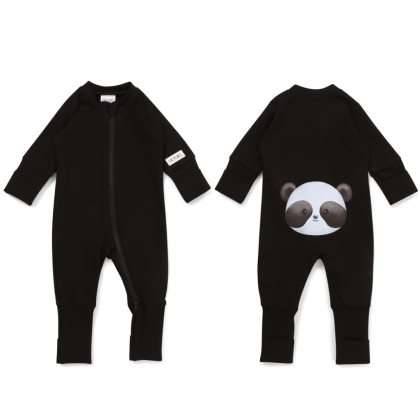 Dětský rostoucí overal Panda All Black černá Moniel 