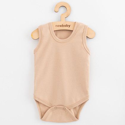 Kojenecké body bez rukávů New Baby Classic II světle béžové  kluk